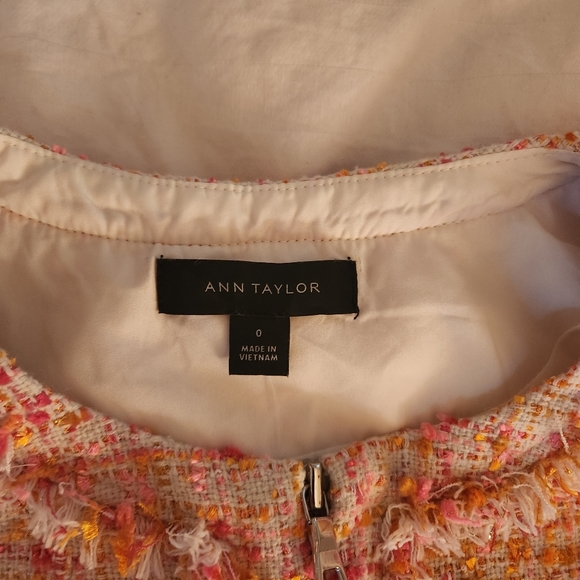 Ann Taylor confetti jacket orange/pink/beige size 0 BNWT - Picture 8 of 12